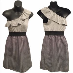 Gray One Shoulder Dress